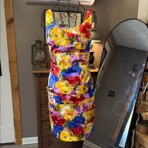 Bisou Bisou Colorful Floral Mini Dress